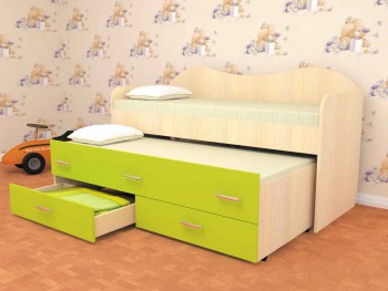 Кровать детская Нимфа двухместная 2.0 Венге/Дуб молочный в Шушенском - shushenskoe.mebel54.com | фото