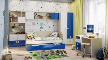 Детская комната Скай Люкс (Синий/Белый/корпус Клен) в Шушенском - shushenskoe.mebel54.com | фото