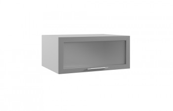 Гарда ГПГС 800 шкаф верхний горизонтальный глубокий со стеклом (Белый Эмалит/корпус Серый) в Шушенском - shushenskoe.mebel54.com | фото
