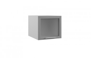 Гарда ГВПГС 500 шкаф верхний горизонтальный глубокий со стеклом высокий (Белый Эмалит/корпус Серый) в Шушенском - shushenskoe.mebel54.com | фото