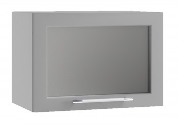 Гарда ПГС 500 шкаф верхний горизонтальный со стеклом (Белый Эмалит/корпус Серый) в Шушенском - shushenskoe.mebel54.com | фото