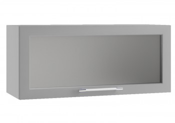 Гарда ПГС 800 шкаф верхний горизонтальный со стеклом (Белый Эмалит/корпус Серый) в Шушенском - shushenskoe.mebel54.com | фото