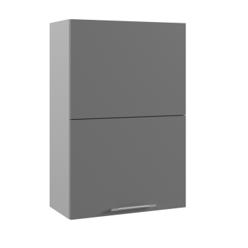Гарда ВПГПМ 600 шкаф верхний высокий Blum Aventos (Белый Эмалит/корпус Серый) в Шушенском - shushenskoe.mebel54.com | фото