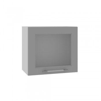 Гарда ВПГС 500 шкаф верхний горизонтальный со стеклом высокий (Белый Эмалит/корпус Серый) в Шушенском - shushenskoe.mebel54.com | фото
