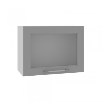 Гарда ВПГС 600 шкаф верхний горизонтальный со стеклом высокий (Белый Эмалит/корпус Серый) в Шушенском - shushenskoe.mebel54.com | фото