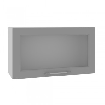 Гарда ВПГС 800 шкаф верхний горизонтальный со стеклом высокий (Серый Эмалит/корпус Серый) в Шушенском - shushenskoe.mebel54.com | фото