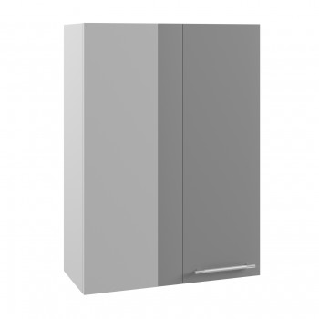 Гарда ВПУ 650 шкаф верхний угловой высокий (Белый Эмалит/корпус Серый) в Шушенском - shushenskoe.mebel54.com | фото