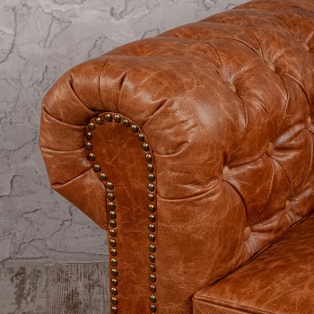 Кресло кожаное Лофт Честер (кожа буйвола) в Шушенском - shushenskoe.mebel54.com | фото
