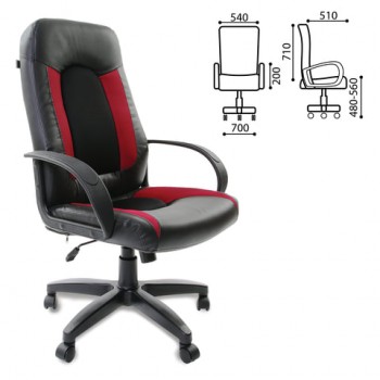 Кресло офисное BRABIX Strike EX-525 (черно-красный) в Шушенском - shushenskoe.mebel54.com | фото