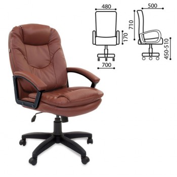 Кресло офисное BRABIX Trend EX-568 (коричневый) в Шушенском - shushenskoe.mebel54.com | фото