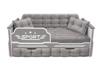 Кровать 160 серии Спорт 2 ящика 45 Серый (подушки) в Шушенском - shushenskoe.mebel54.com | фото