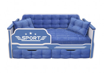 Кровать 160 серии Спорт 2 ящика 85 Синий (подушки) в Шушенском - shushenskoe.mebel54.com | фото