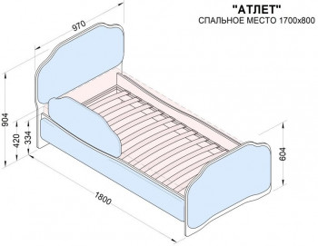 Кровать 170 Атлет 29 Синий (мягкий бортик) в Шушенском - shushenskoe.mebel54.com | фото