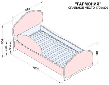 Кровать 170 Гармония 08 Шоколад (мягкий бортик) в Шушенском - shushenskoe.mebel54.com | фото