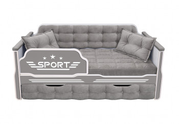 Кровать 170 серии Спорт 1 ящик 45 Серый (подушки) в Шушенском - shushenskoe.mebel54.com | фото