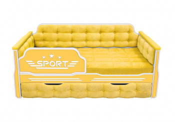 Кровать 170 серии Спорт 1 ящик 74 Жёлтый (мягкие боковые накладки) в Шушенском - shushenskoe.mebel54.com | фото