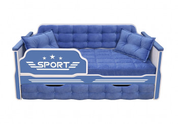 Кровать 170 серии Спорт 1 ящик 85 Синий (подушки) в Шушенском - shushenskoe.mebel54.com | фото
