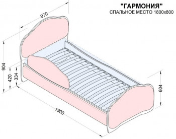Кровать 180 Гармония 32 Фиолетовый (мягкий бортик) в Шушенском - shushenskoe.mebel54.com | фото