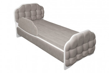 Кровать 190 Атлет Lux 96 Серый (мягкий бортик) в Шушенском - shushenskoe.mebel54.com | фото
