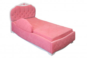 Кровать 190 Гармония Lux 36 Розовый (мягкий бортик) в Шушенском - shushenskoe.mebel54.com | фото