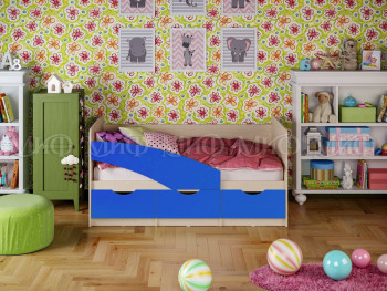Кровать Бабочки 1,6м (Синий матовый) в Шушенском - shushenskoe.mebel54.com | фото