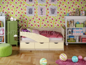 Кровать Бабочки 1,6м (Ваниль матовый) в Шушенском - shushenskoe.mebel54.com | фото
