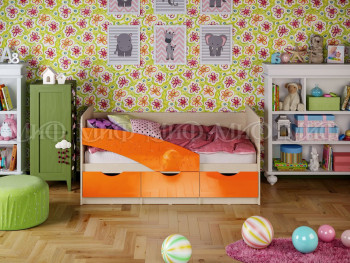 Кровать Бабочки 1,8м (Оранжевый металлик) в Шушенском - shushenskoe.mebel54.com | фото