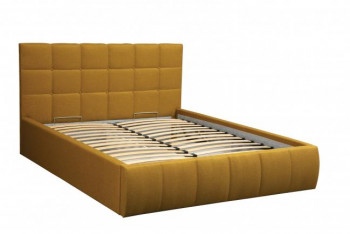 Кровать "Диана" ш. 1400 (Н=1010мм) (жаккард горчица) в Шушенском - shushenskoe.mebel54.com | фото