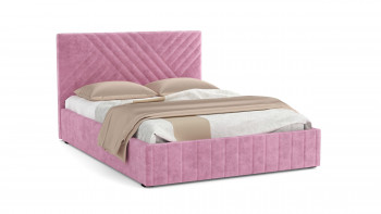 Кровать Гамма ш. 1400 (без основания для хранения) (велюр тенерифе розовый) в Шушенском - shushenskoe.mebel54.com | фото