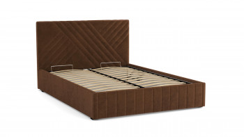 Кровать Гамма ш. 1400 (с основанием для хранения) (велюр тенерифе шоколад) в Шушенском - shushenskoe.mebel54.com | фото