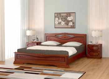 Кровать Карина-7 из массива сосны 1400*2000 Орех в Шушенском - shushenskoe.mebel54.com | фото