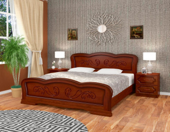 Кровать Карина-8 из массива сосны 1200*2000 Орех в Шушенском - shushenskoe.mebel54.com | фото