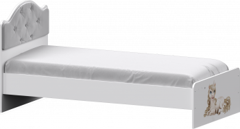 Кровать Каспер с мягкой спинкой и фотопечатью (800х1900) Белый в Шушенском - shushenskoe.mebel54.com | фото