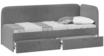 Кровать «Молли» с мягкой обивкой (900) тип 1 (Микровелюр Scandi Graphite 22) в Шушенском - shushenskoe.mebel54.com | фото