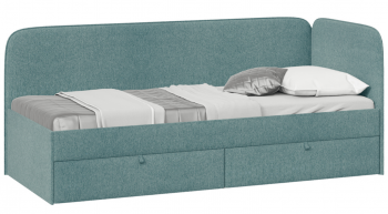 Кровать «Молли» с мягкой обивкой (900) тип 1 (Микровелюр Scandi Indigo 11) в Шушенском - shushenskoe.mebel54.com | фото