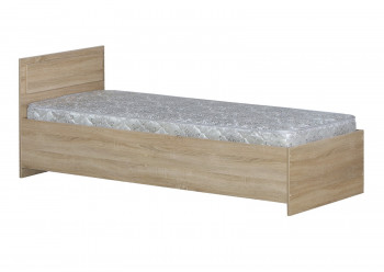 Кровать одинарная 800-2 без матраса (прямые спинки) Дуб Сонома в Шушенском - shushenskoe.mebel54.com | фото