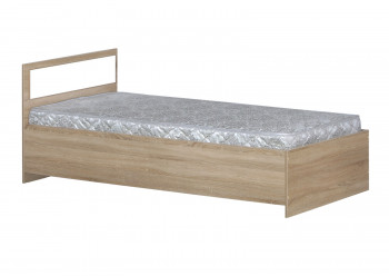 Кровать одинарная 900-2 без матраса (прямые спинки) Дуб Сонома в Шушенском - shushenskoe.mebel54.com | фото