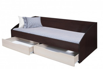 Кровать одинарная "Фея - 3" (симметричная) New (венге / вудлайн кремовый / ДВПО: белый) в Шушенском - shushenskoe.mebel54.com | фото
