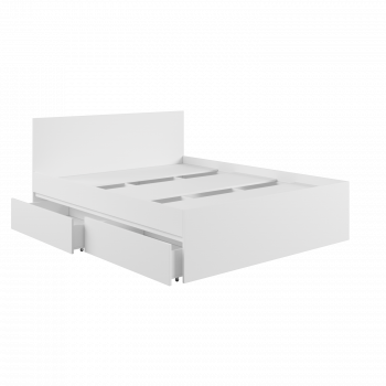 Кровать с ящиками К1.6М Мадера Белый в Шушенском - shushenskoe.mebel54.com | фото