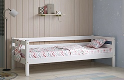 Кровать Соня Вариант 2 с задней защитой Белый полупрозрачный в Шушенском - shushenskoe.mebel54.com | фото