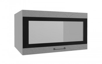 Лофт ВПГСФ 800 шкаф верхний горизонтальный со стеклом высокий с фотопечатью (Штукатурка серая/корпус Серый) в Шушенском - shushenskoe.mebel54.com | фото