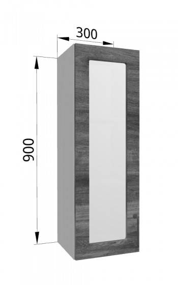 Лофт ВПС 300 шкаф верхний со стеклом высокий (Дуб бурый/корпус Серый) в Шушенском - shushenskoe.mebel54.com | фото