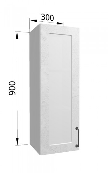 Лофт ВПС 300 шкаф верхний со стеклом высокий (Штукатурка белая/корпус Серый) в Шушенском - shushenskoe.mebel54.com | фото