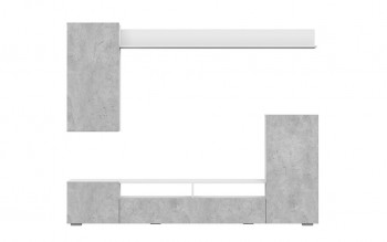 Мебель для гостиной МГС 4 (Белый/Цемент светлый) в Шушенском - shushenskoe.mebel54.com | фото