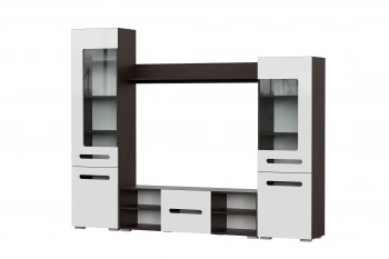 Мебель для гостиной МГС 6 (Исполнение 1/Венге/Белый глянец) в Шушенском - shushenskoe.mebel54.com | фото