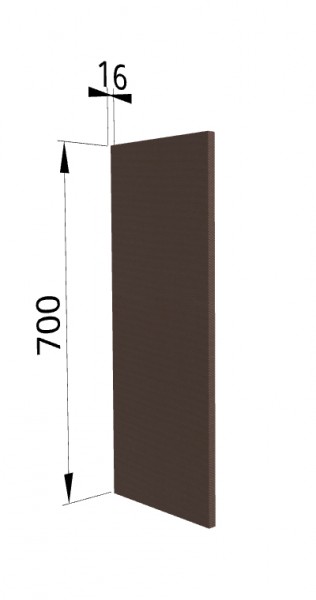 Панель торцевая П Квадро (для шкафа верхнего) Шоколад кожа в Шушенском - shushenskoe.mebel54.com | фото