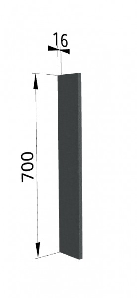 Панель торцевая ПТ 400 Квадро (для шкафа торцевого верхнего) Железо в Шушенском - shushenskoe.mebel54.com | фото