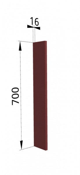 Панель торцевая ПТ 400 Квадро (для шкафа торцевого верхнего) Красная кожа в Шушенском - shushenskoe.mebel54.com | фото