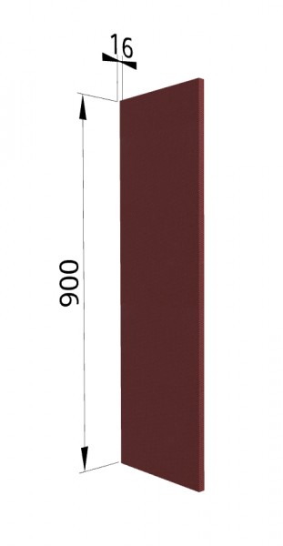 Панель торцевая ВП Квадро (для шкафа верхнего высокого) Красная кожа в Шушенском - shushenskoe.mebel54.com | фото
