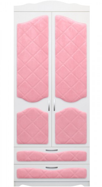 Шкаф 2-х створчатый с ящиками серии Иллюзия 36 Светло-розовый в Шушенском - shushenskoe.mebel54.com | фото